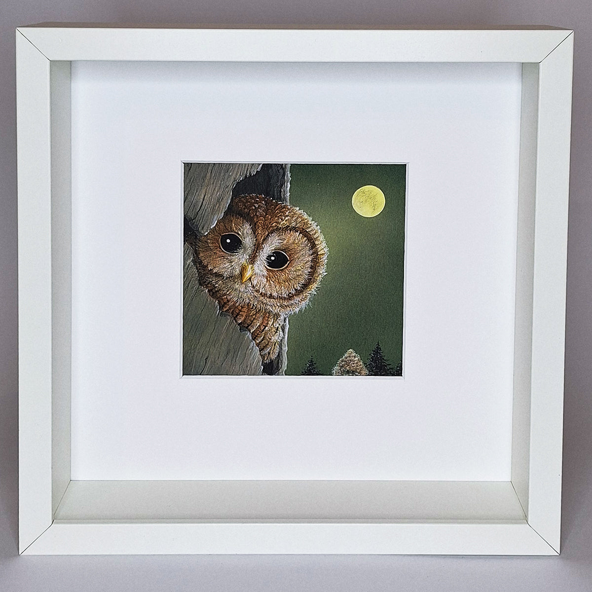Kunstdruck „Eule“, gerahmt