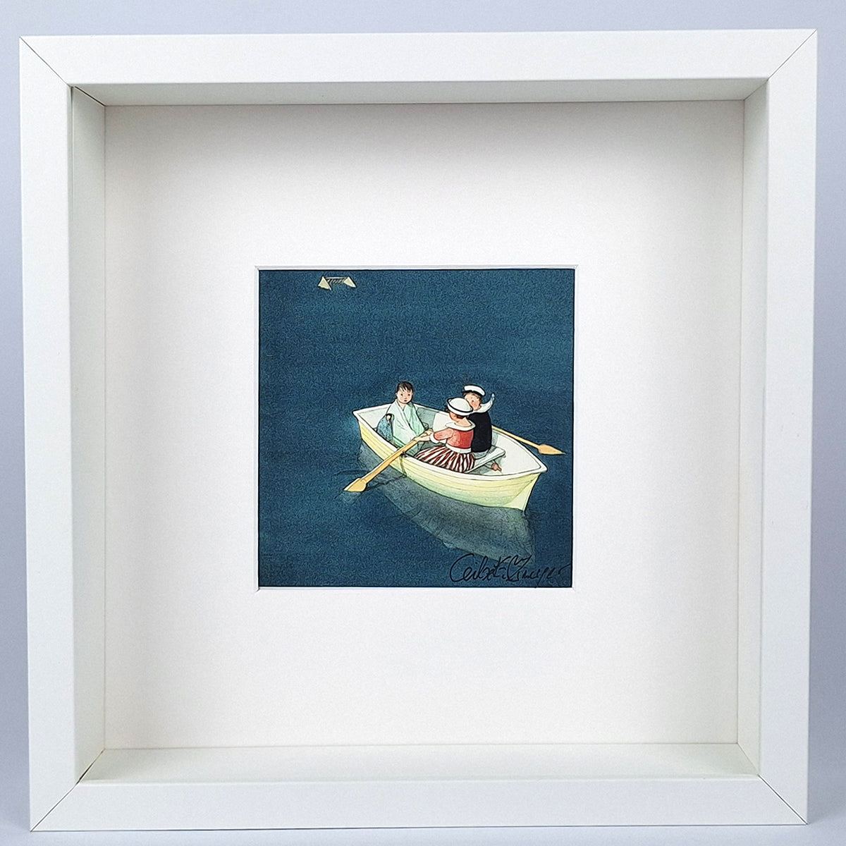 Kunstdruck "Häwelmann im Schiff", gerahmt