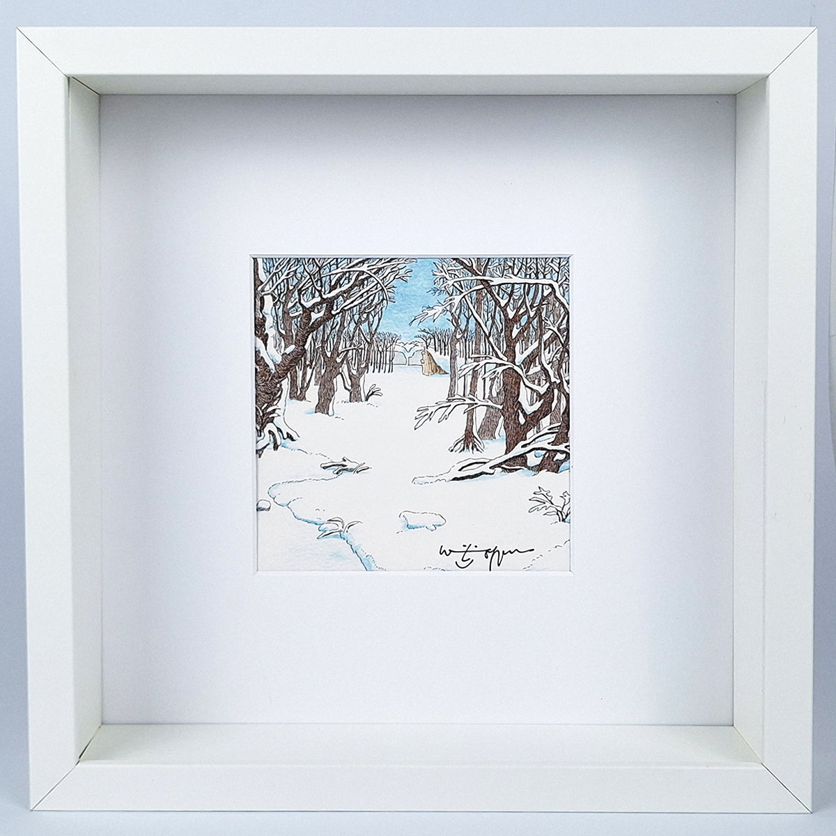 Kunstdruck "Winterwald", gerahmt