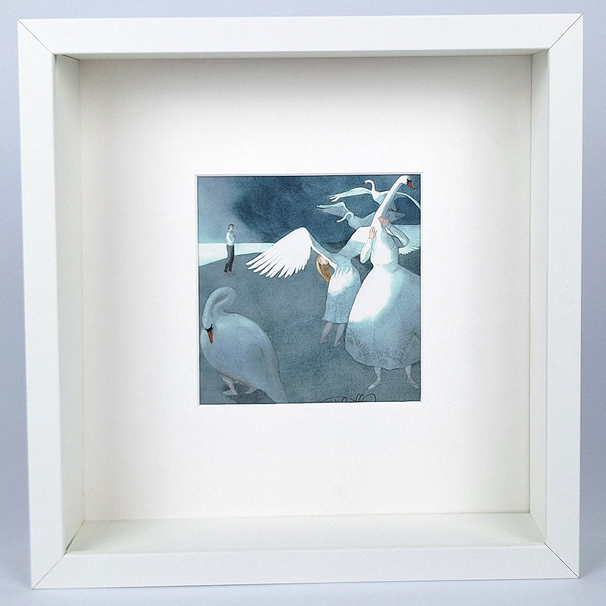 Kunstdruck "Schwanentanz", gerahmt