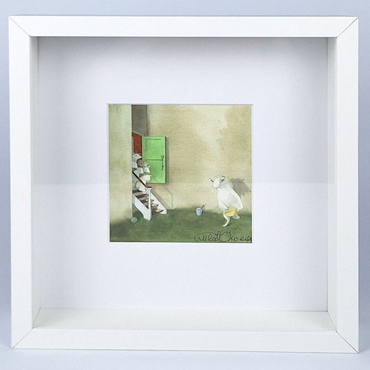 Kunstdruck "Die sieben Geißlein", gerahmt