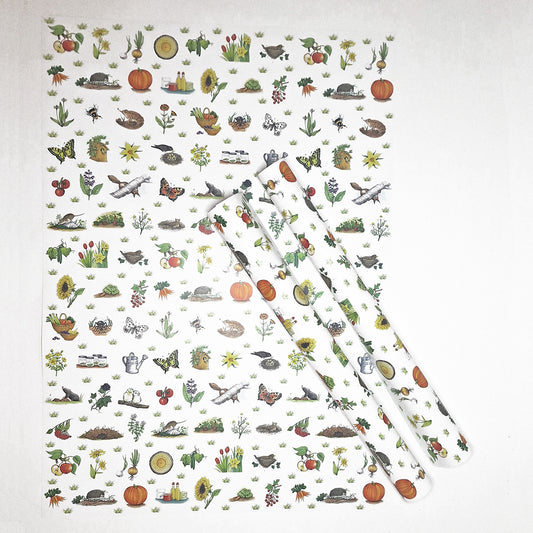 Dreierpack Geschenkpapier „Garten“