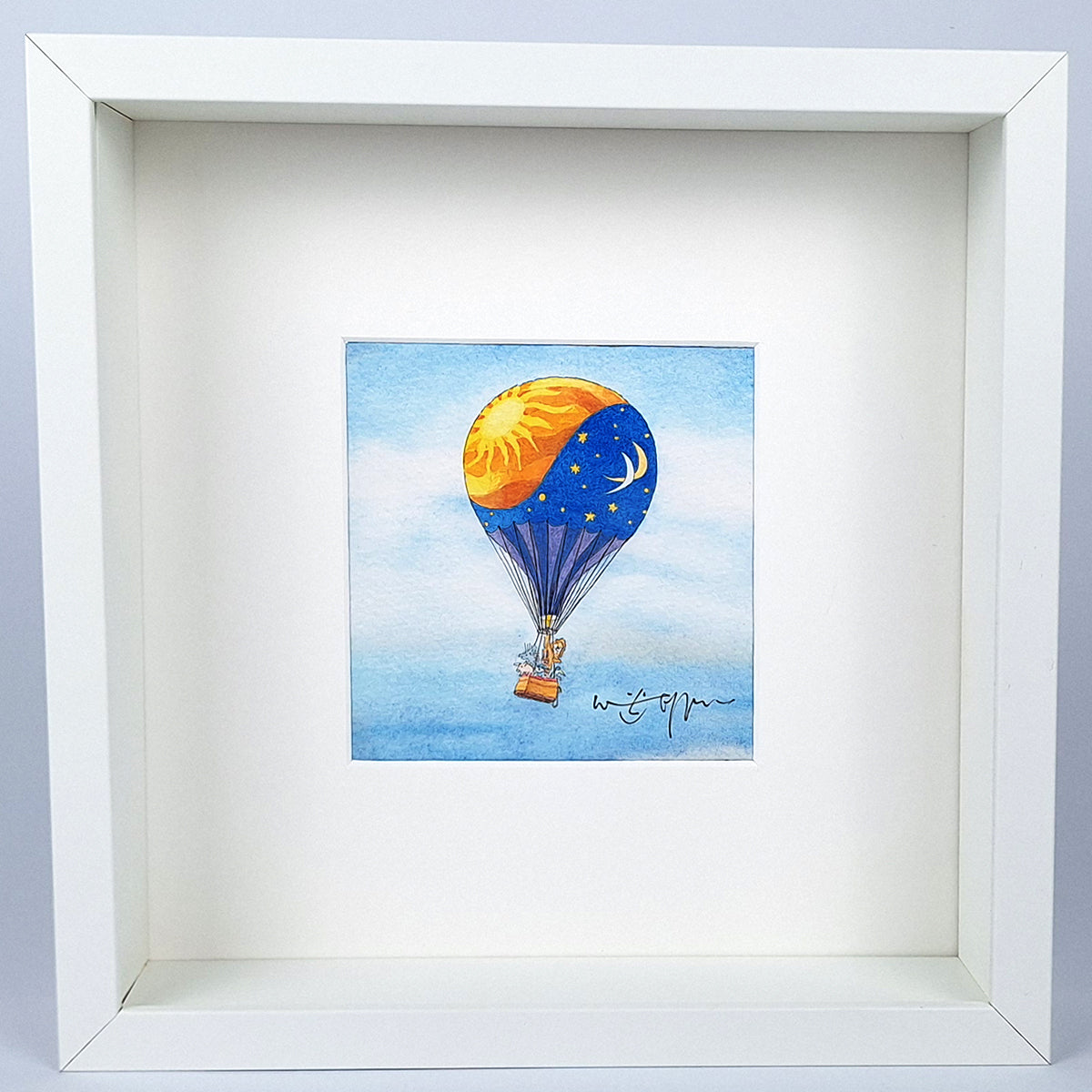 Kunstdruck "Ballonfahrt", gerahmt