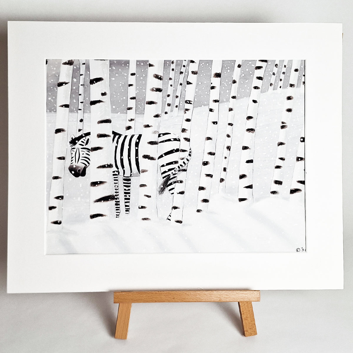 Kunstdruck "Winterzebra", groß