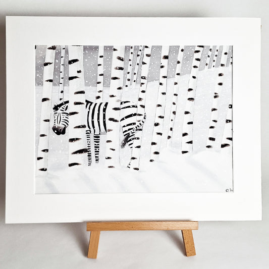 Kunstdruck "Winterzebra", groß