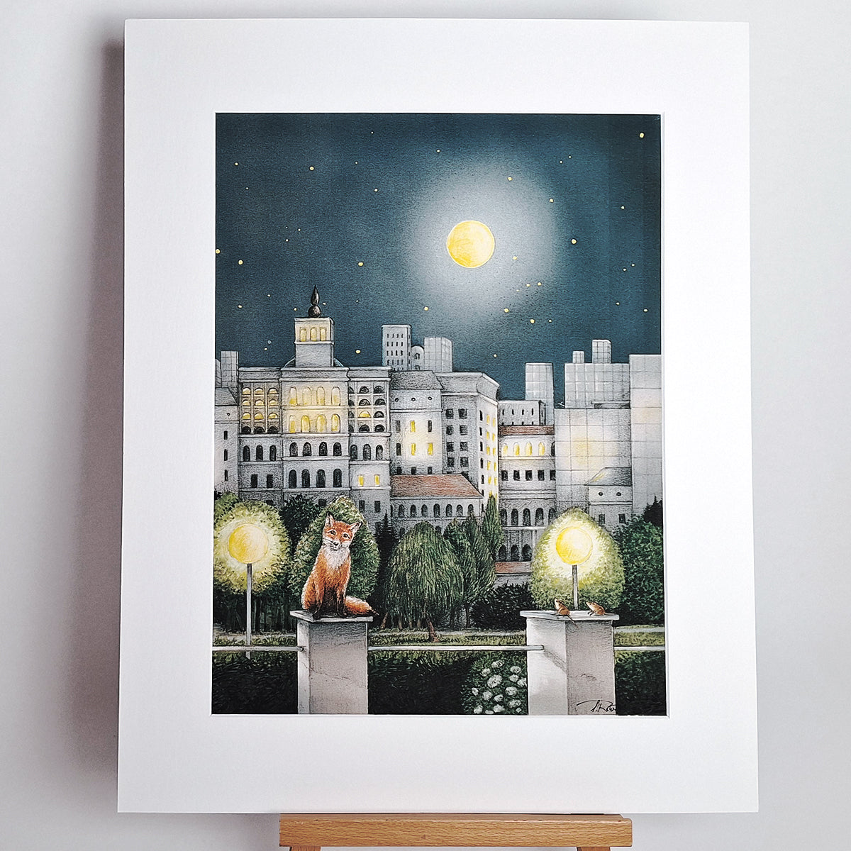 Kunstdruck "Fuchs am Parkrand", groß