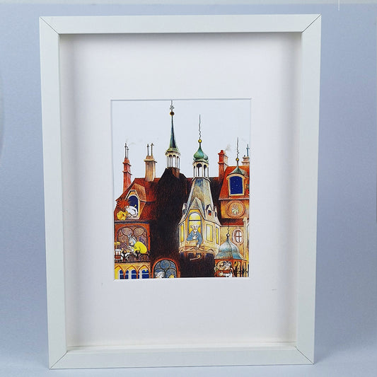 Kunstdruck "Hokuspokus in der Nacht 1", gerahmt