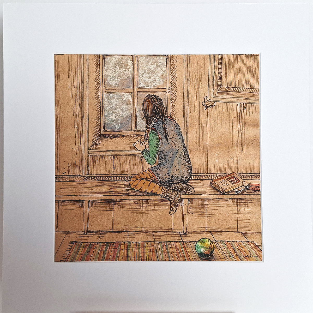 Kunstdruck "Mädchen am Fenster"