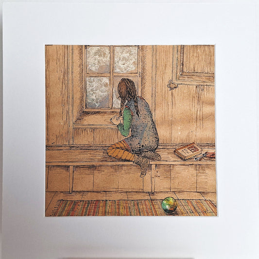 Kunstdruck "Mädchen am Fenster"